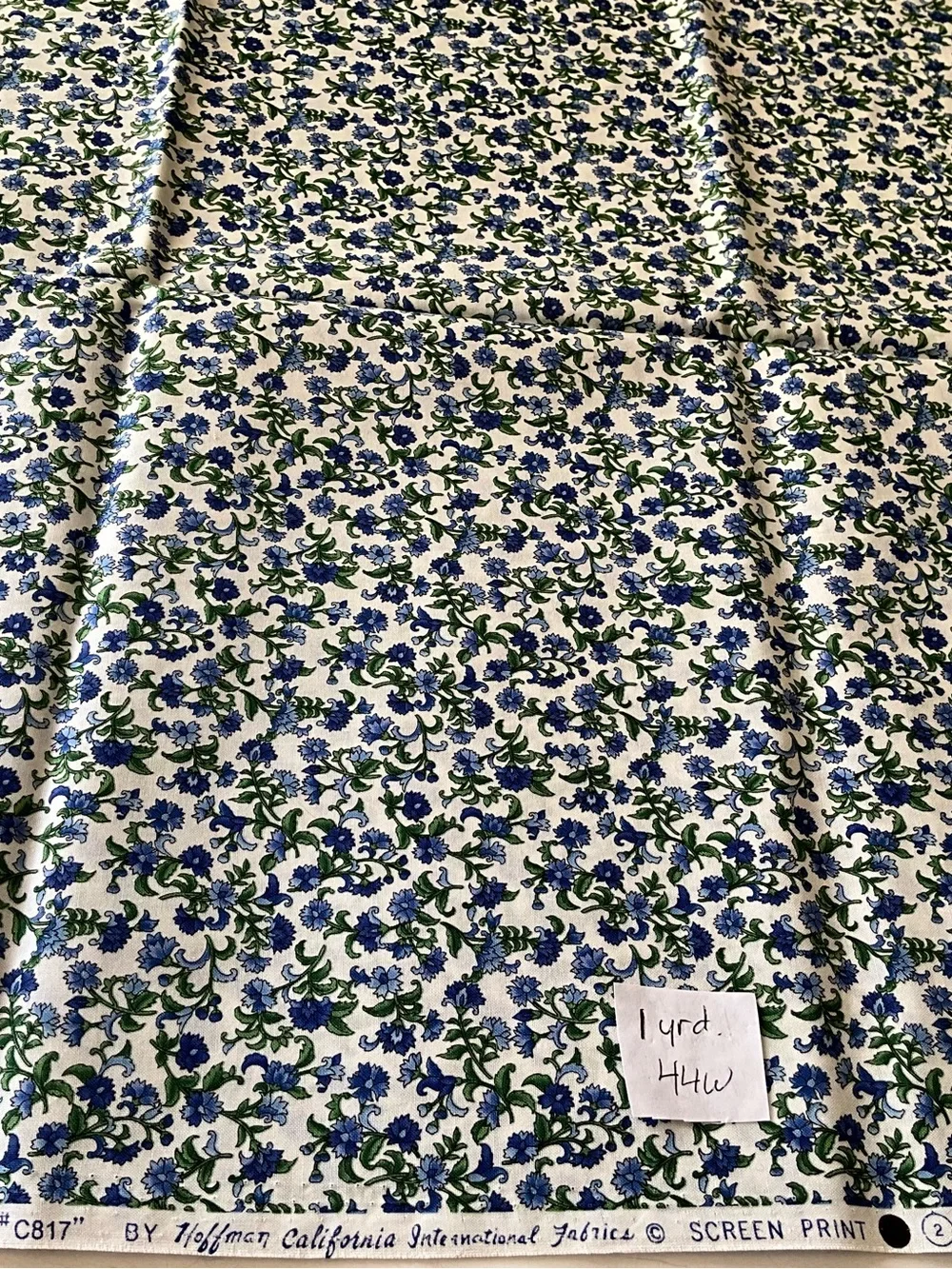 Moda #54052 + Hoffman Floral Flowers & Plants Cotton Quilting Lot Yellow Blue